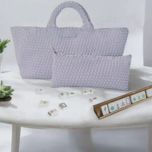 Woven Mahjong Carry All- Lavender