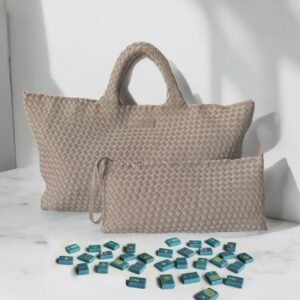 Woven Mahjong Carry All- Fawn