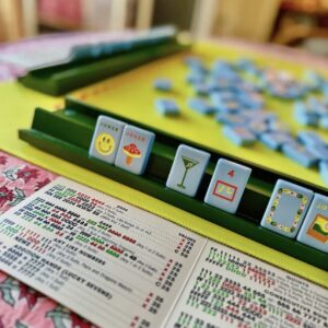 Mahjong Rack and Pusher- Dark Green